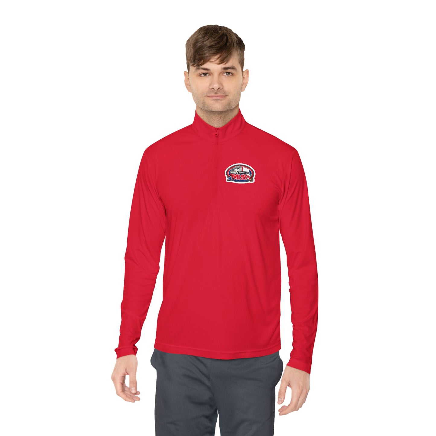 Quarter-Zip Pullover — “Country Road Take Me Home” Trucking Graphic