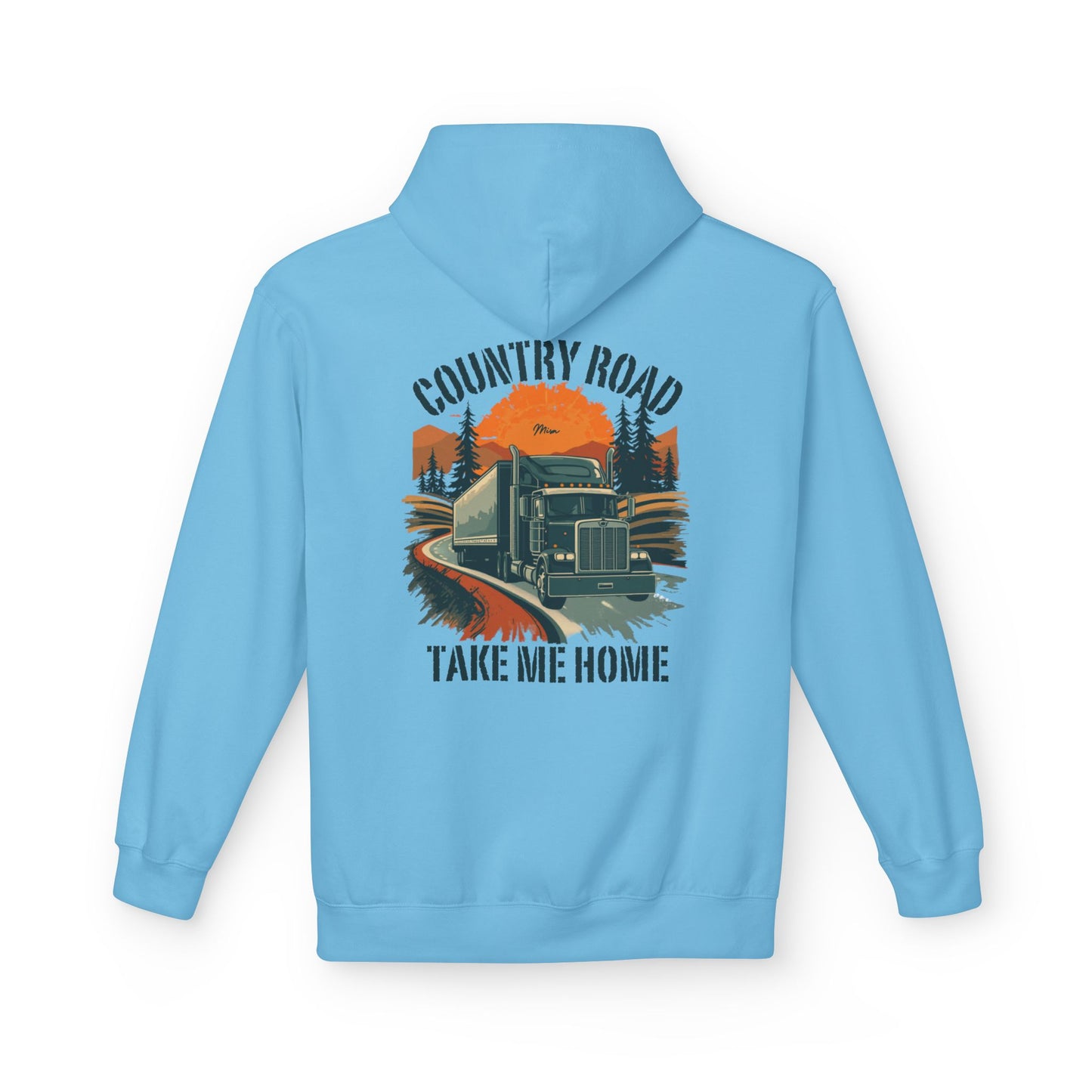 Country Road Truck Hoodie — "Country Road Take Me Home" Retro Semi Truck Pullover