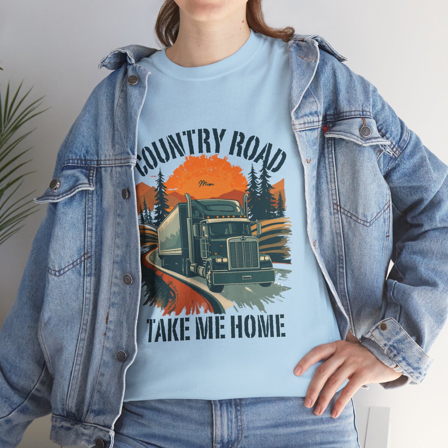 Country Road Truck Tee — "Country Road Take Me Home" Vintage Semi-Truck T-Shirt