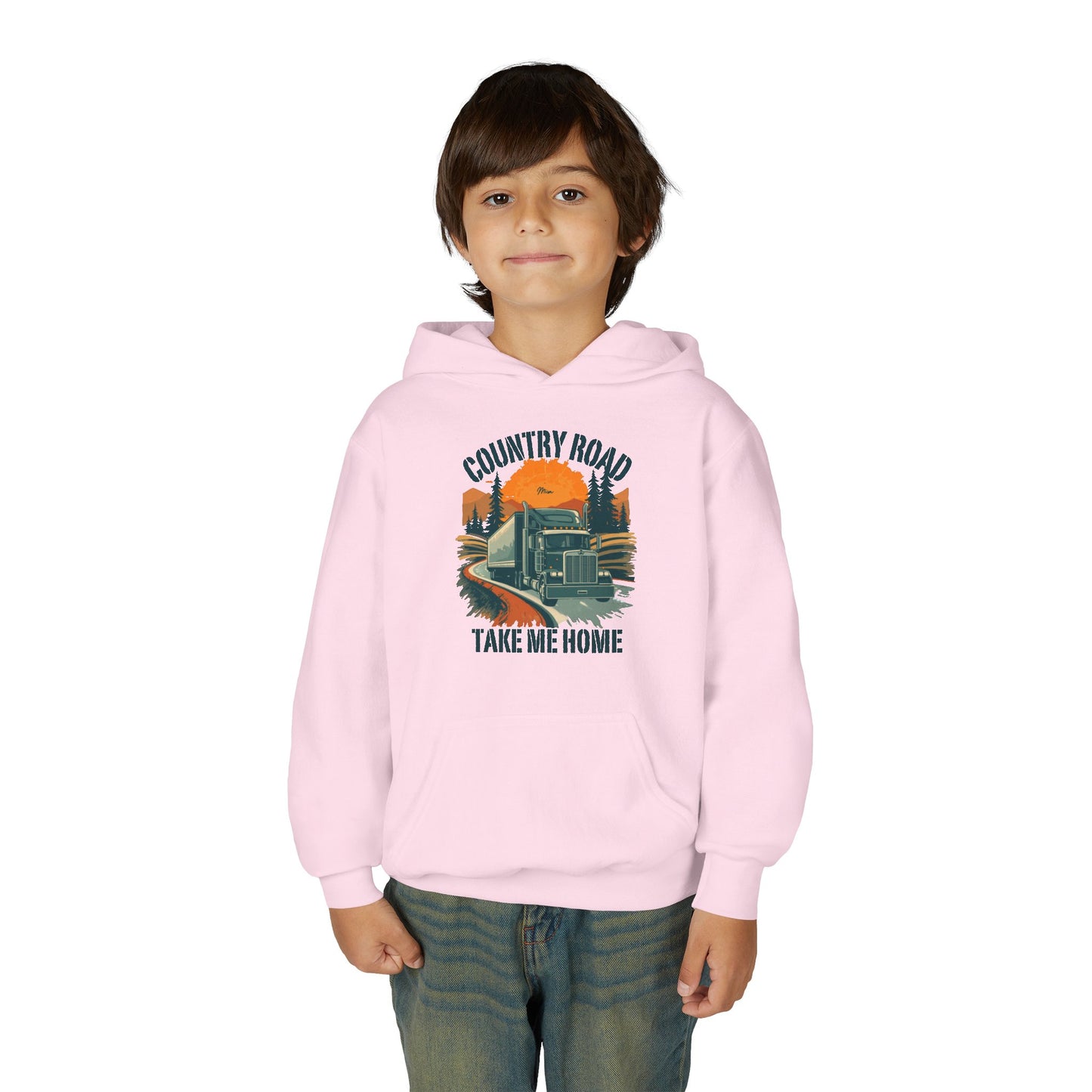 Youth Hoodie - "Country Road Take Me Home" Vintage Truck Graphic