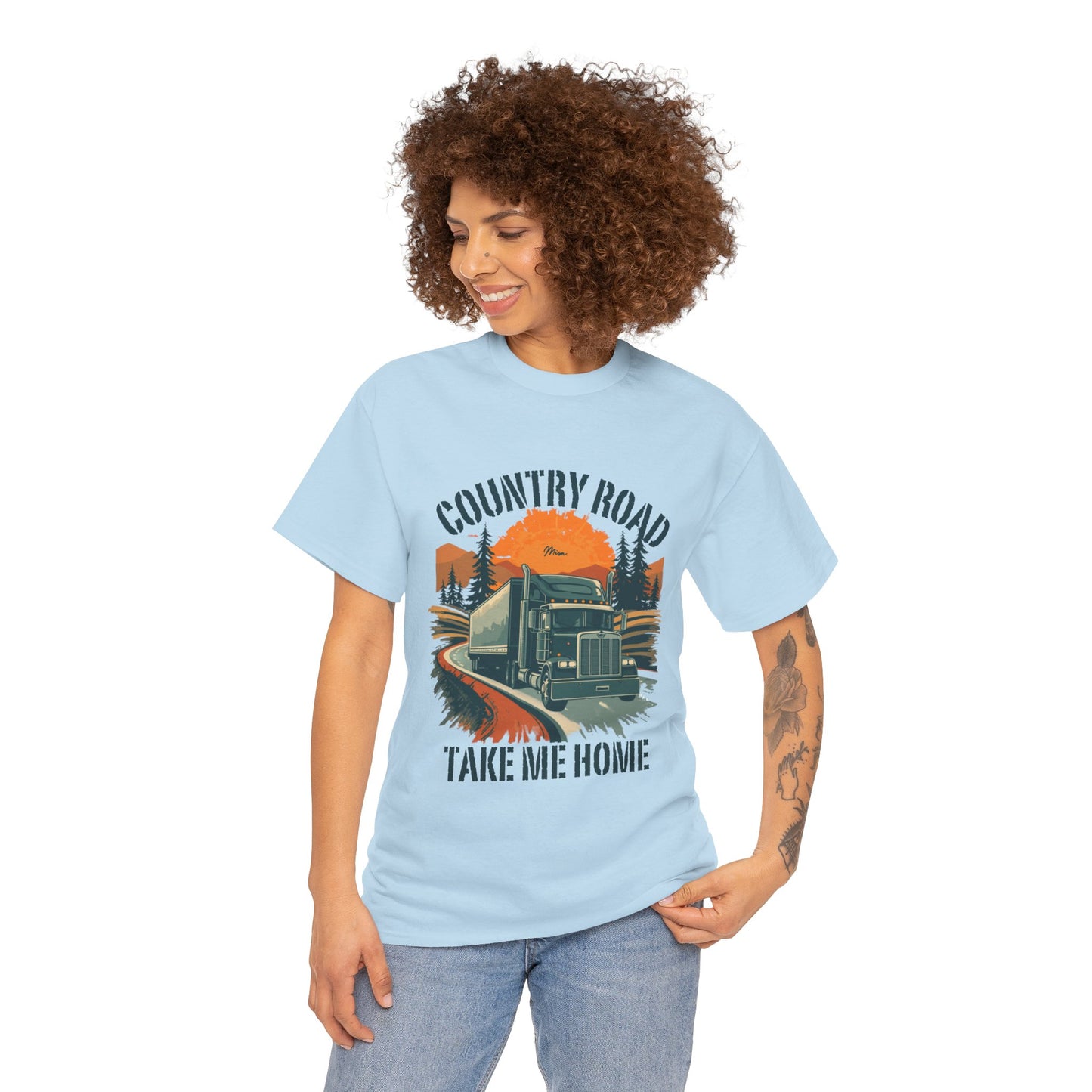Country Road Truck Tee — "Country Road Take Me Home" Vintage Semi-Truck T-Shirt