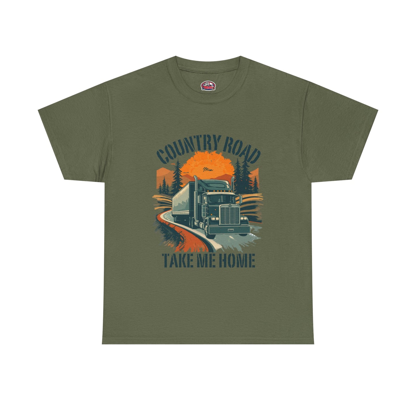 Country Road Truck Tee — "Country Road Take Me Home" Vintage Semi-Truck T-Shirt