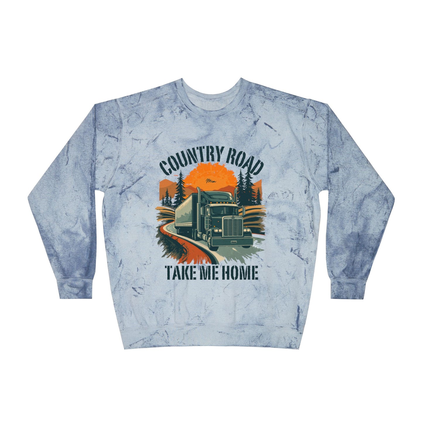 Country Road Truck Crewneck Sweatshirt — "Take Me Home" Vintage Semi Truck Pullover