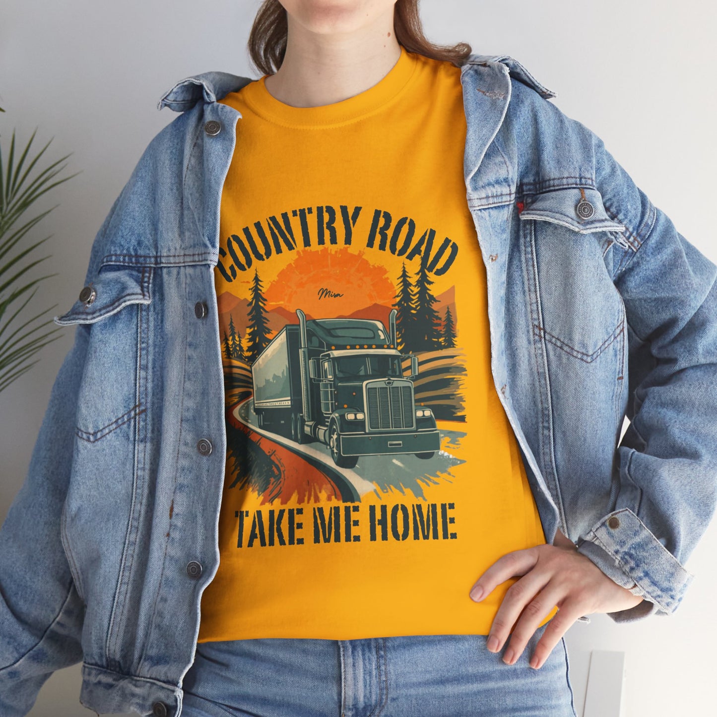 Country Road Truck Tee — "Country Road Take Me Home" Vintage Semi-Truck T-Shirt