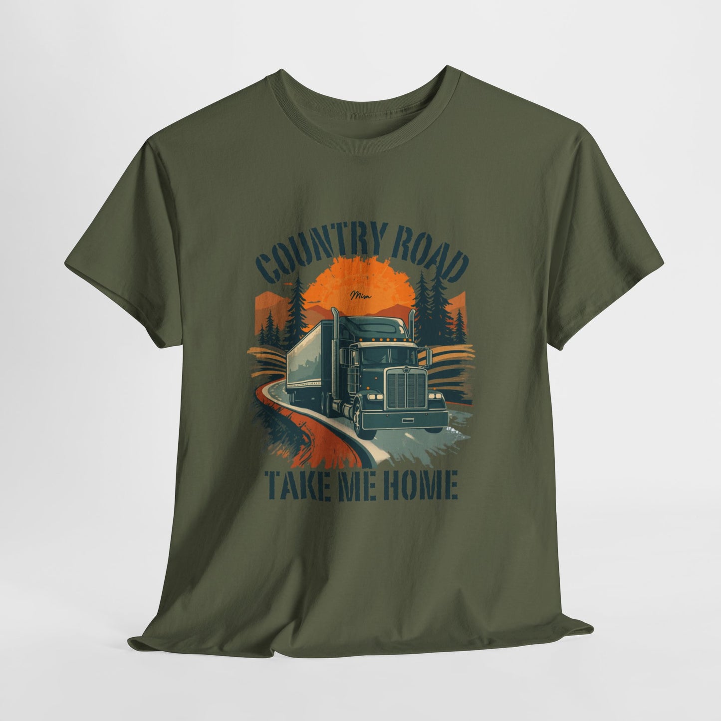 Country Road Truck Tee — "Country Road Take Me Home" Vintage Semi-Truck T-Shirt