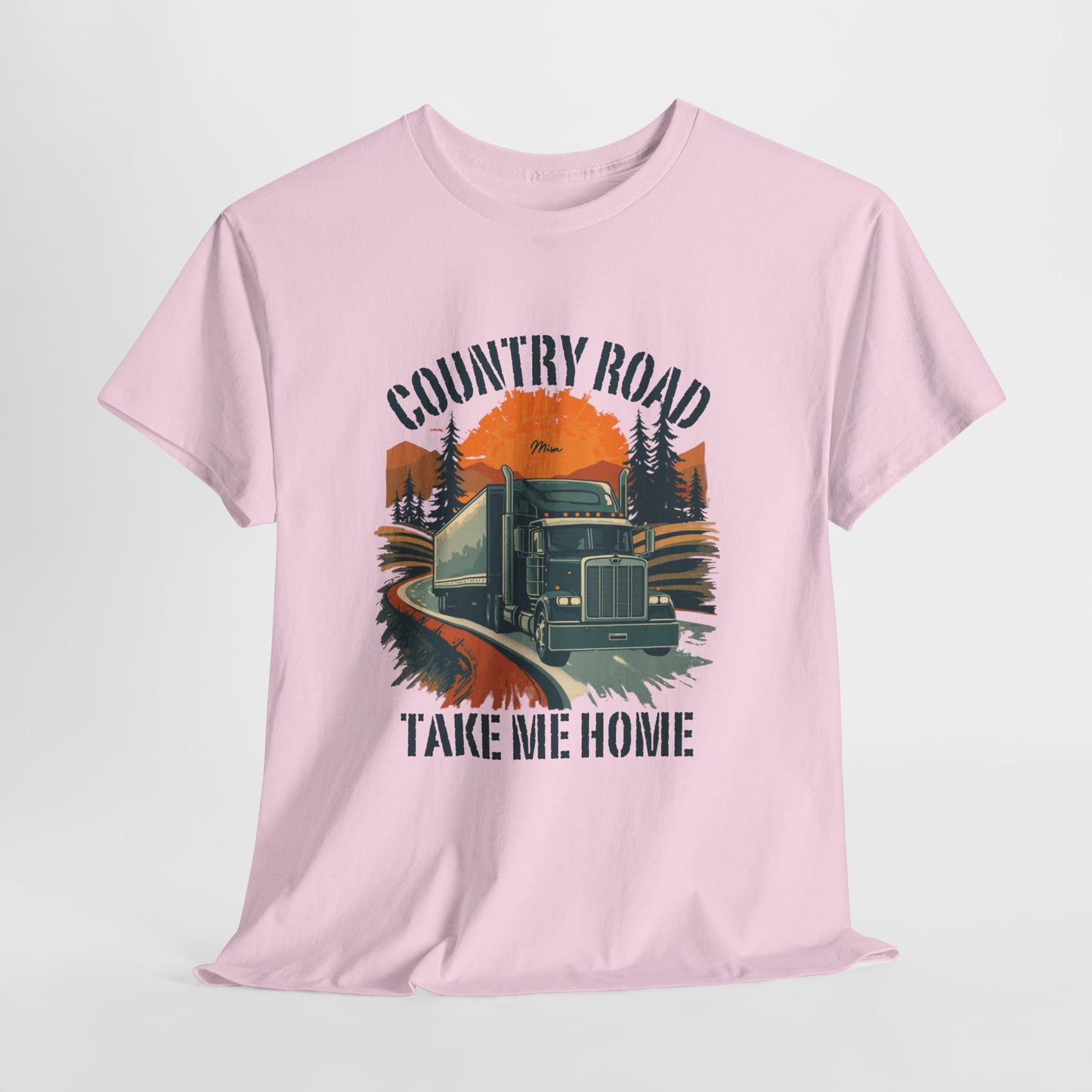Country Road Truck Tee — "Country Road Take Me Home" Vintage Semi-Truck T-Shirt
