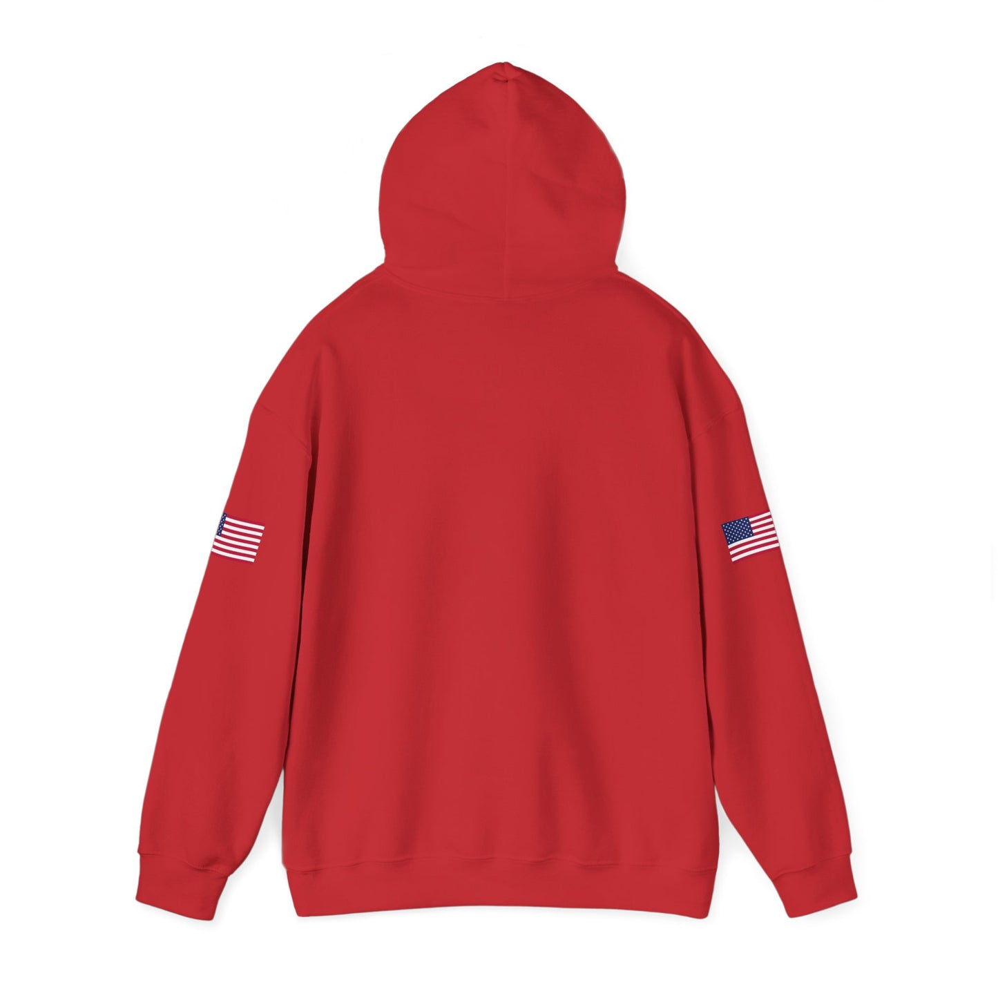 Make Trucking Great Again Hoodie — American Flag Sleeves, Trucker Semi Truck Sweatshirt