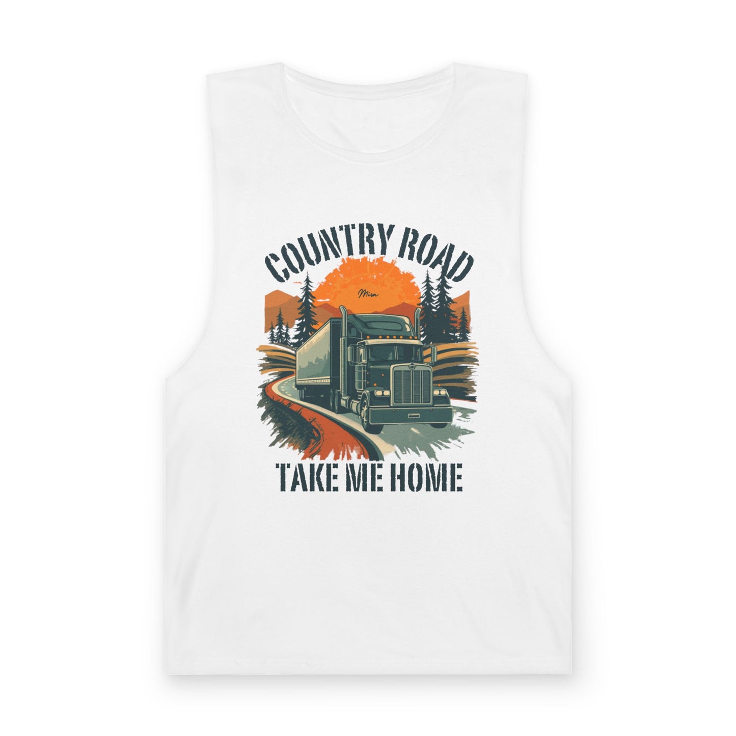 Country Road Tank Top — "Country Road Take Me Home" Trucking Graphic Tank