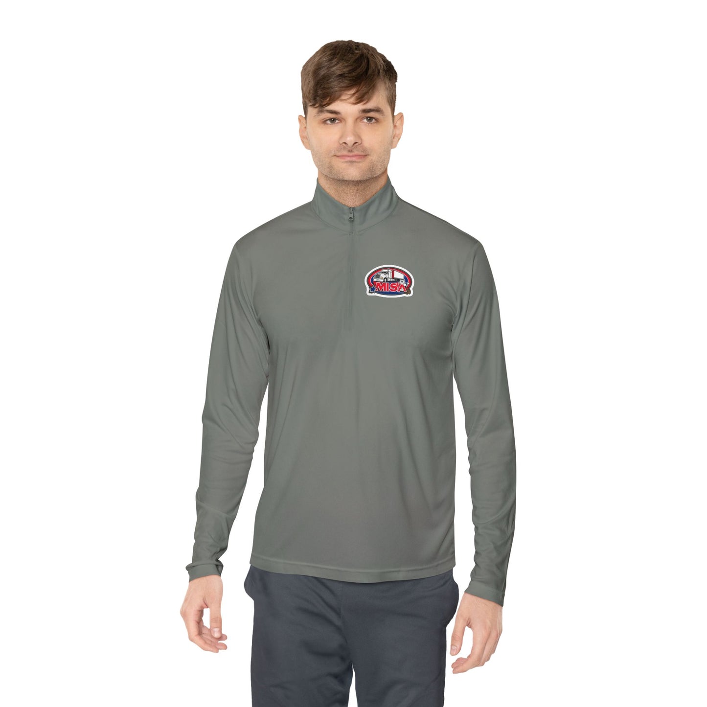 Quarter-Zip Pullover — “Country Road Take Me Home” Trucking Graphic