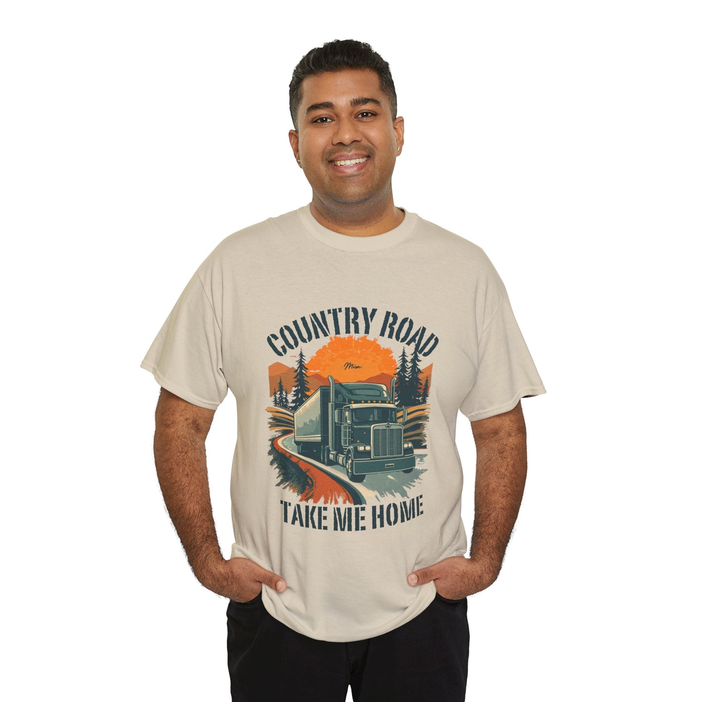 Country Road Truck Tee — "Country Road Take Me Home" Vintage Semi-Truck T-Shirt