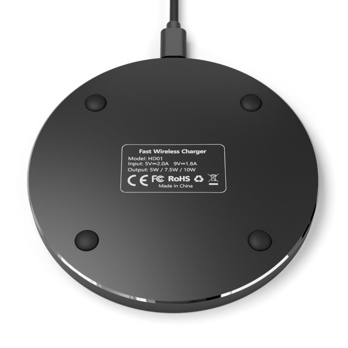 Trucking-themed wireless charger from Printify featuring "I'll Sleep When I'm Done" design, round shape, accessories for tech devices.