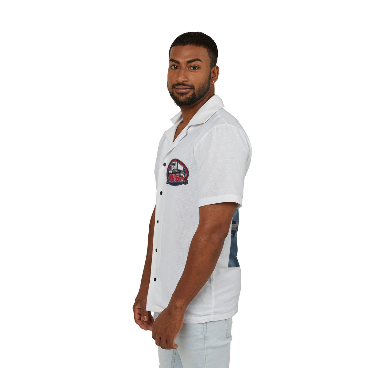 Men's Hawaiian Camp Shirt with all-over print featuring "Sir, You Can't Park Here" design by Printify