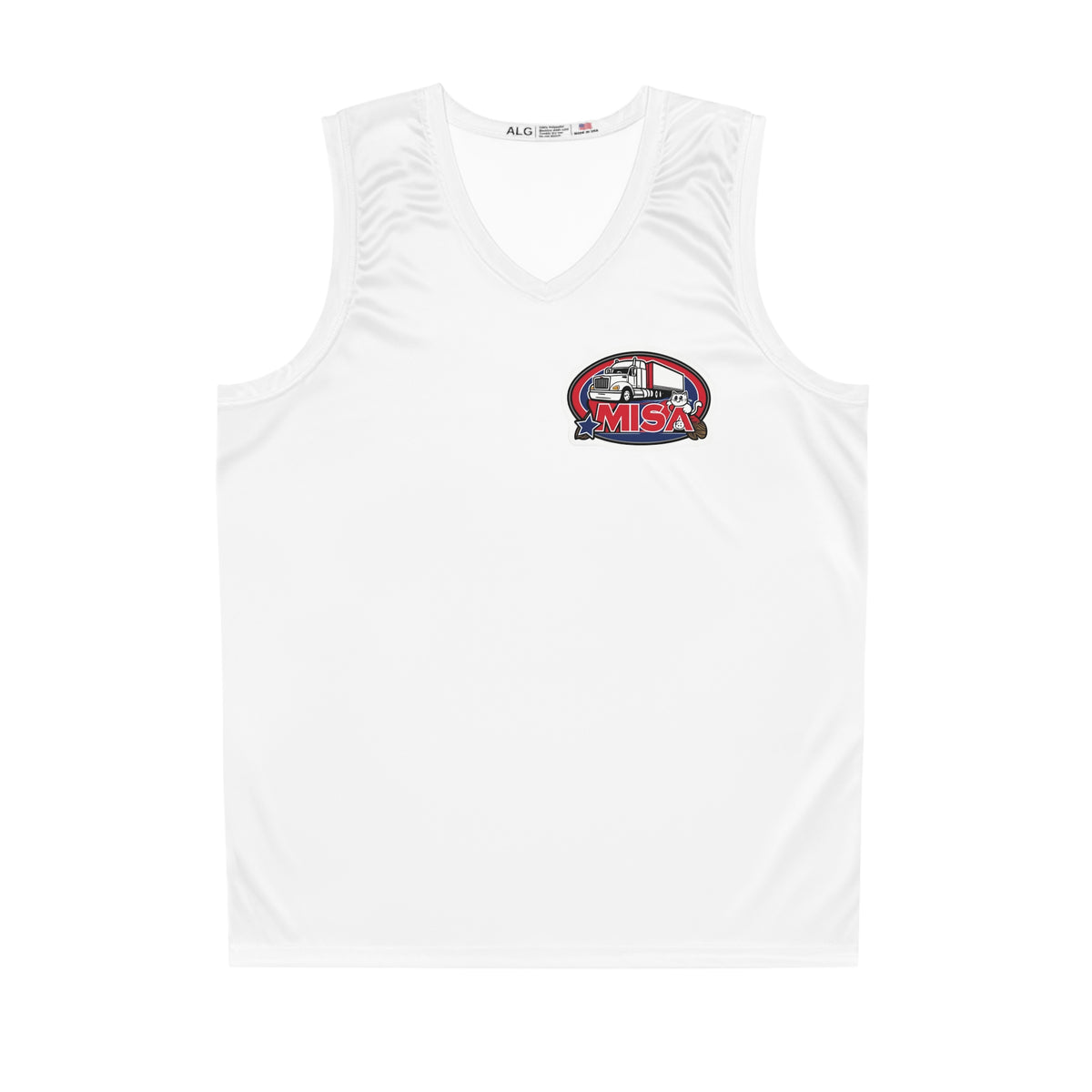 All-over print cartoon basketball jersey by Printify featuring colorful, fun sports-themed artwork on a comfortable sports wear shirt.