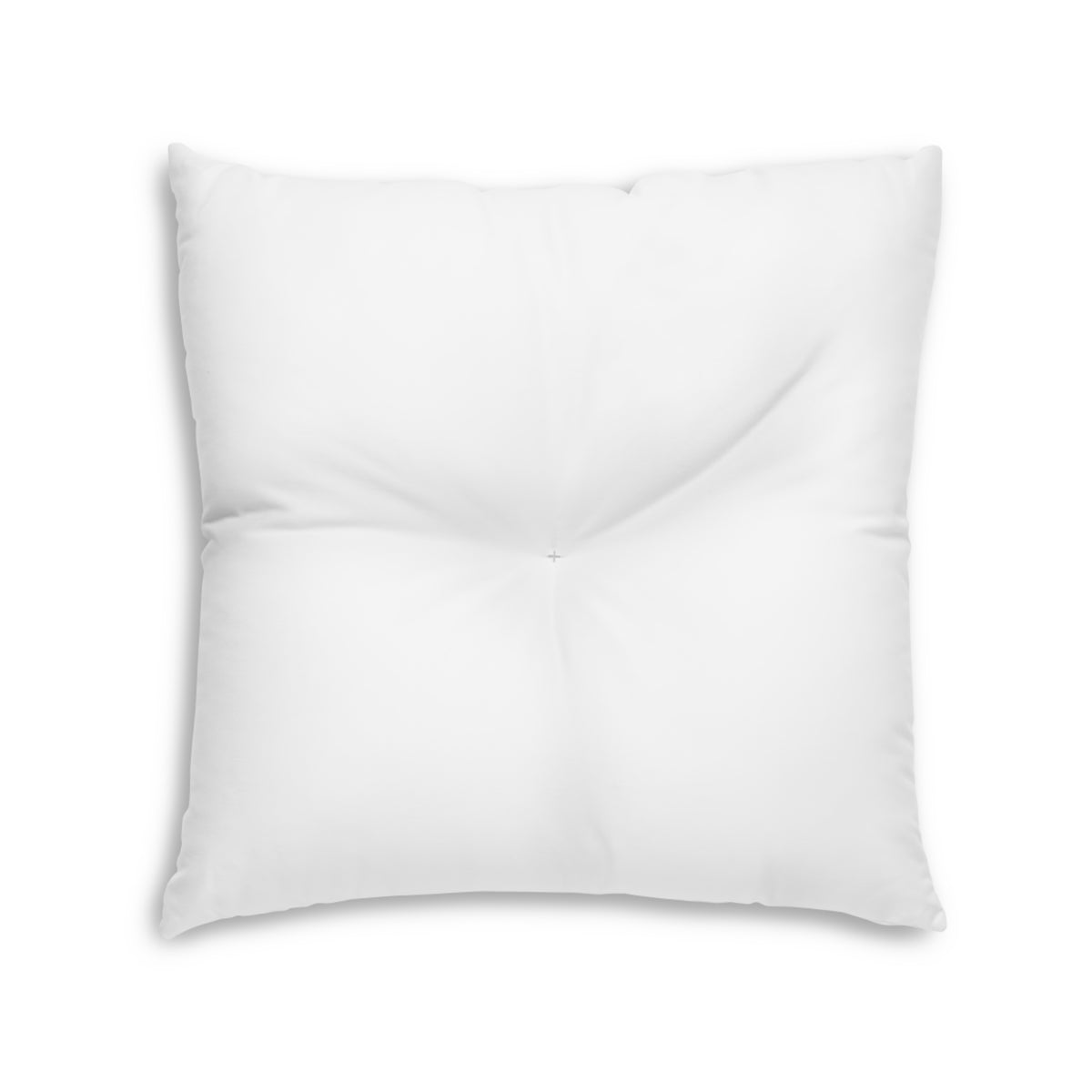 Trucking Quote Tufted Floor Pillow by Printify, 30x30 inches, featuring a trucking-themed quote, ideal for truck drivers and road trip decor.