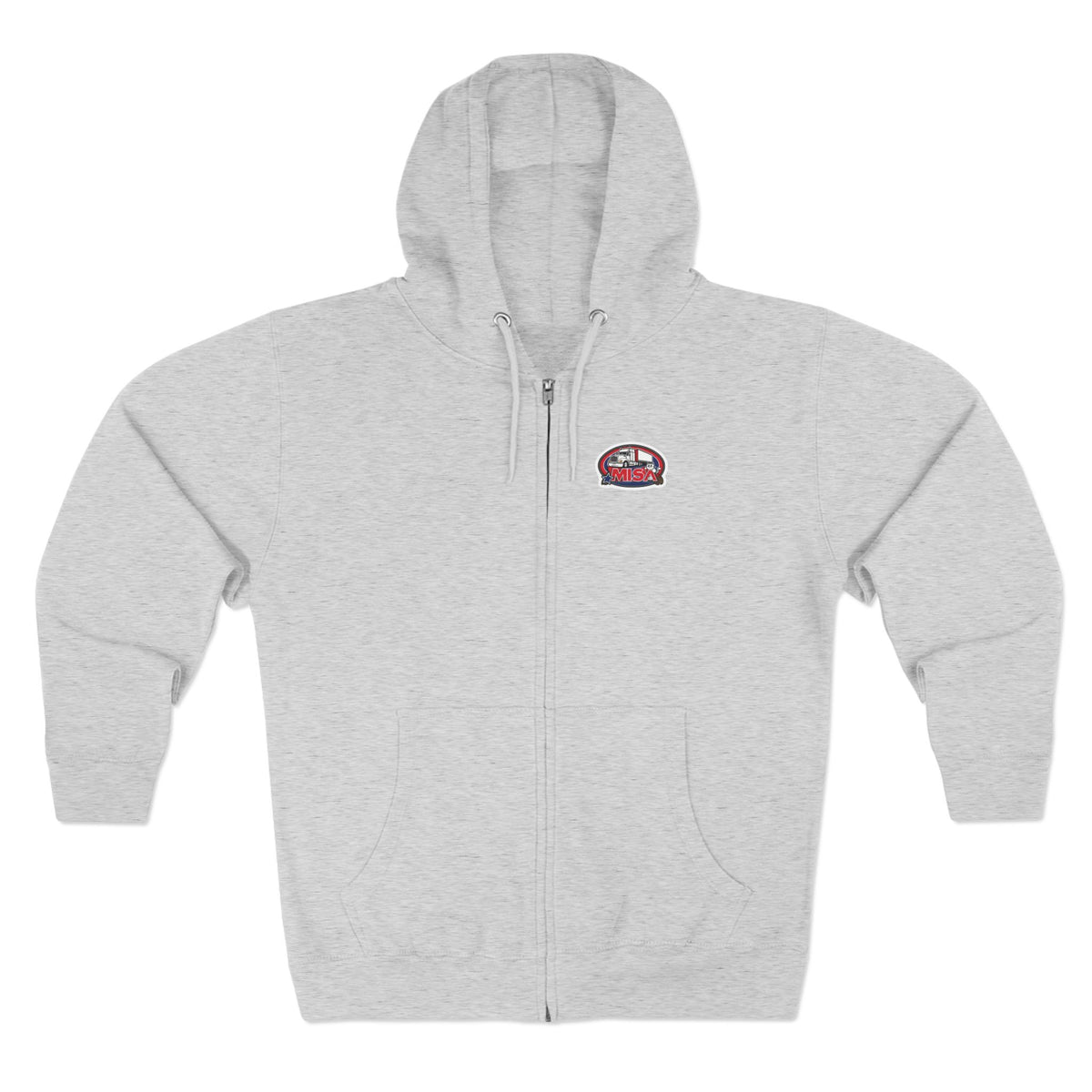 Black unisex zip hoodie with "Sir, You Can't Park Here" graphic print, casual sweatshirt by Printify.