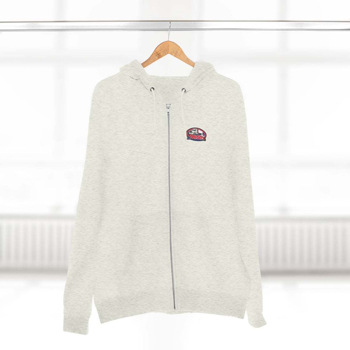 Black unisex zip hoodie with humorous "Sir, You Can't Park Here" graphic design, featuring a comfortable fit and casual style.
