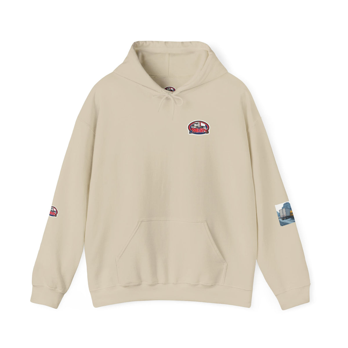 Unisex Ash Heavy Blend Hoodie with humorous "You Can't Park Here" print, casual and comfortable sweatshirt by Printify.