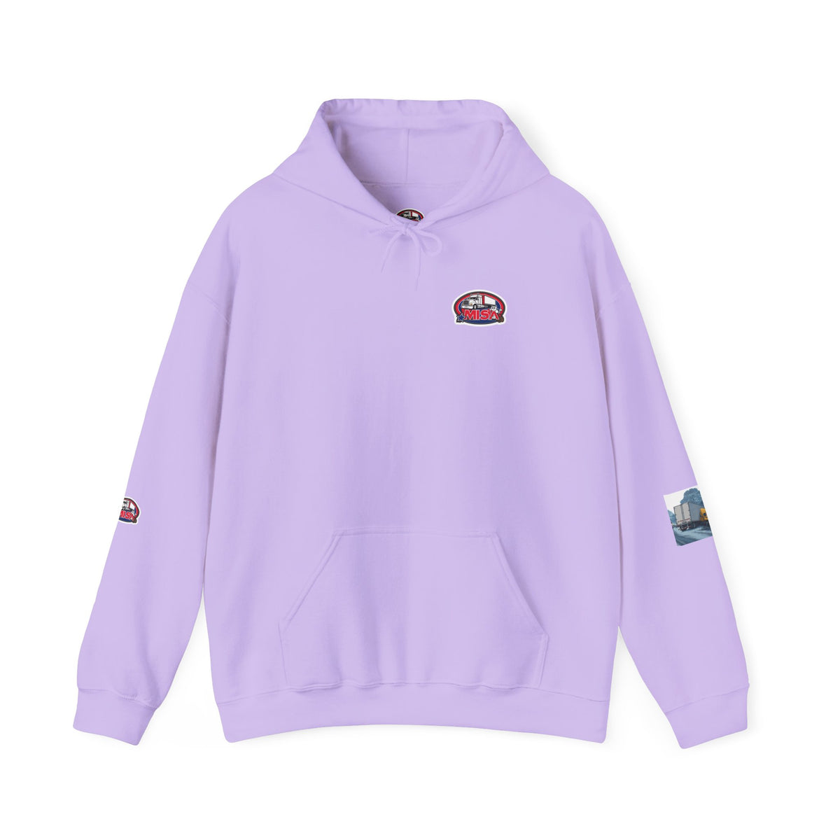 Unisex heavy blend hoodie by Printify with humorous "You Can't Park Here" design on ash-colored fabric.