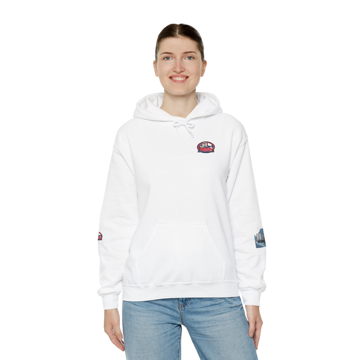 Unisex gray heavy blend hoodie with humorous "You Can't Park Here" print by Printify, featuring a comfortable hooded sweatshirt design.
