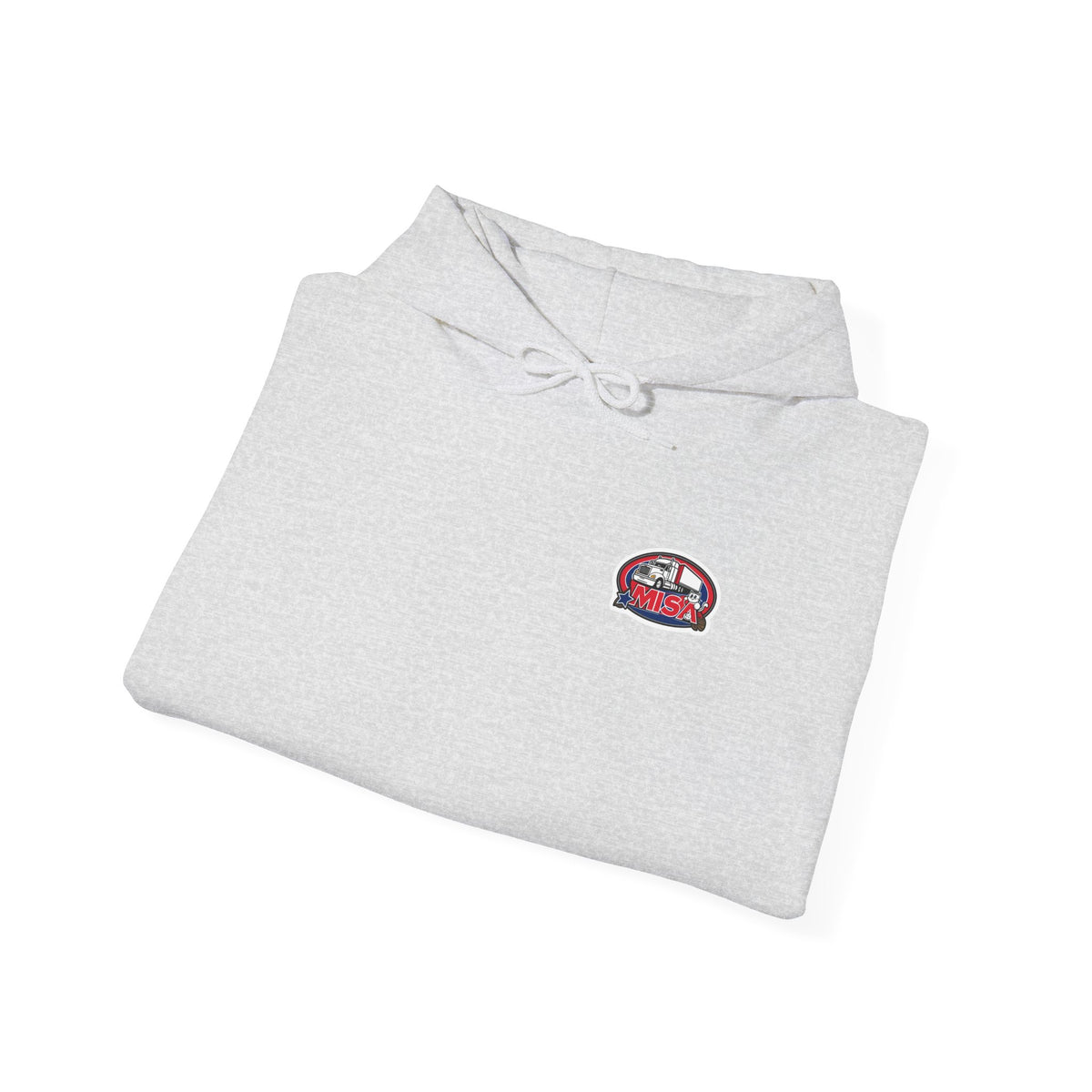 Unisex heavy blend hoodie by Printify with a humorous "You Can't Park Here" design, in ash color, casual and comfortable.