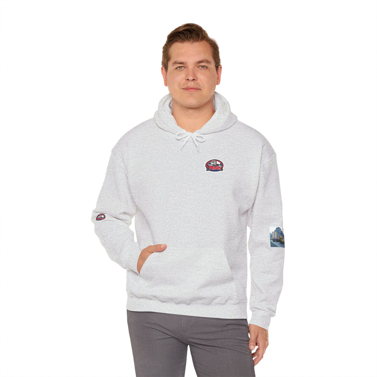 Funny unisex heavy blend hoodie by Printify featuring a "You Can't Park Here" design, with a comfortable hooded sweatshirt style.