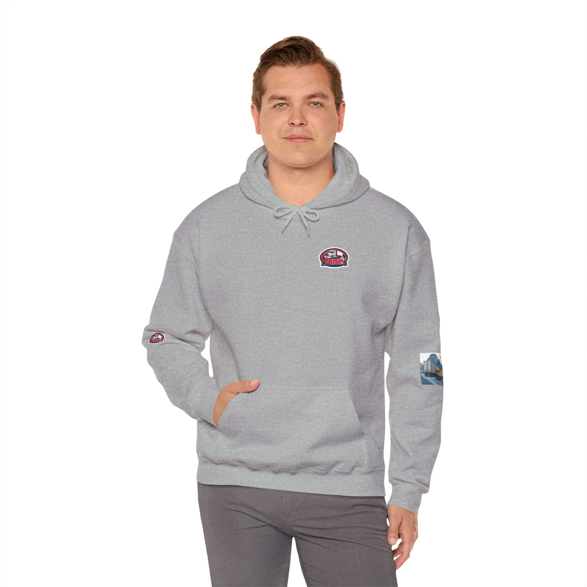 Funny unisex heavy blend hoodie with "You Can't Park Here" graphic, comfortable hooded sweatshirt by Printify