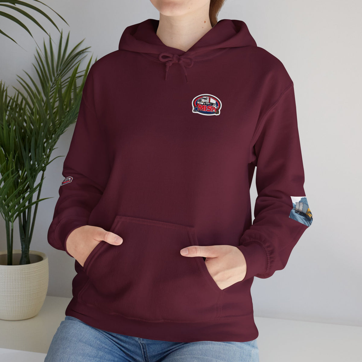 Unisex gray Heavy Blend hoodie by Printify with humorous "You Can't Park Here" design, featuring a front print.