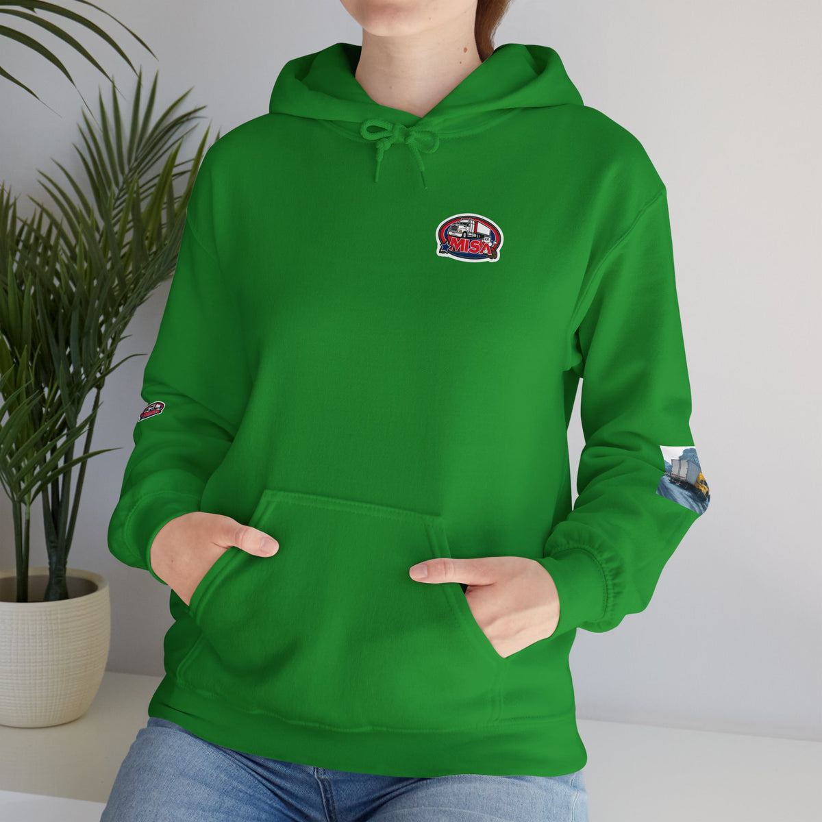 Funny unisex heavy blend hoodie by Printify with "You Can't Park Here" design, featuring a casual gray hooded sweatshirt.