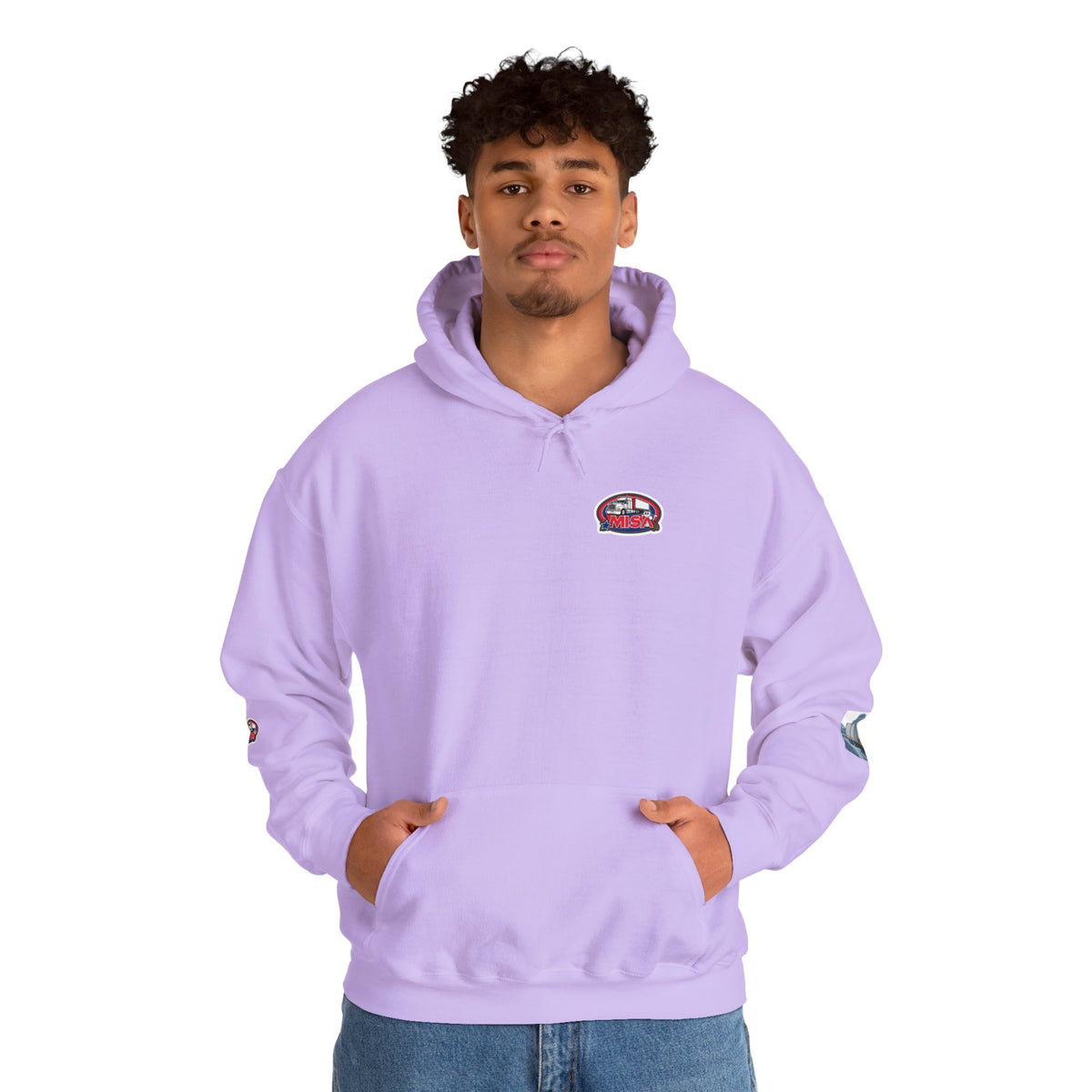 Ash-colored Funny Unisex Heavy Blend hoodie with "You Can't Park Here" design, featuring a comfortable hooded sweatshirt from Printify.