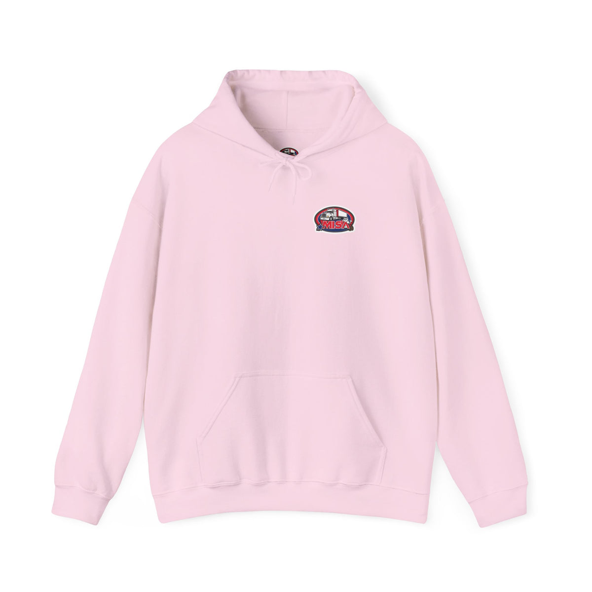 Unisex Heavy Blend hoodie by Printify featuring vintage 'Misa' design in ash color, showcasing a comfortable and stylish fit.