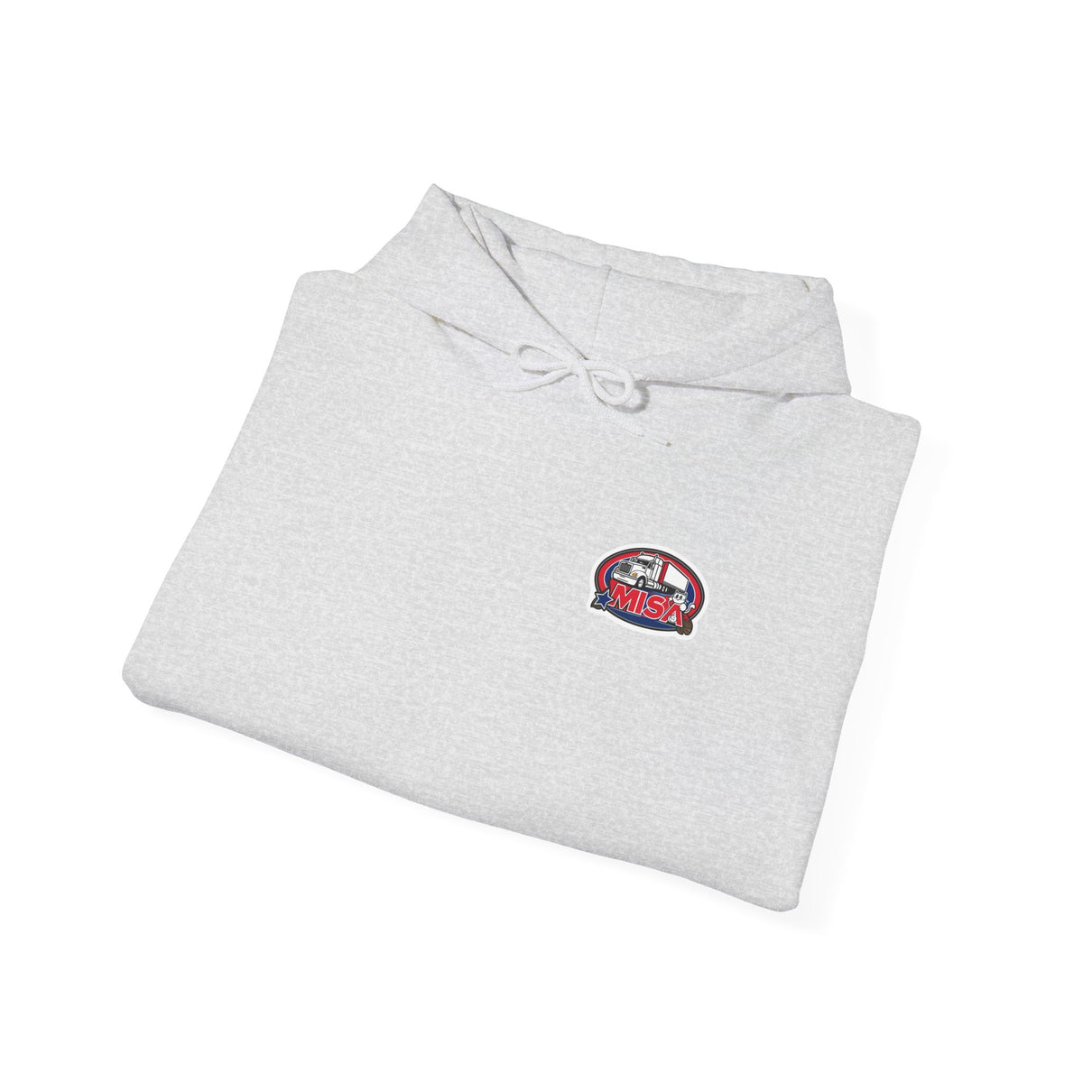 Unisex Heavy Blend™ Hoodie by Printify with vintage 'Misa' design, featuring a hood, front pocket, and comfortable fit.