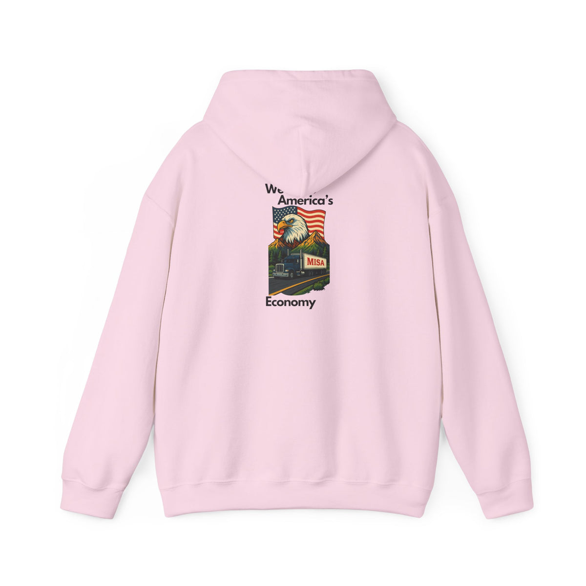 Unisex Heavy Blend™ Hoodie by Printify with vintage 'Misa' design, featuring a hood, front pocket, and comfortable fit.