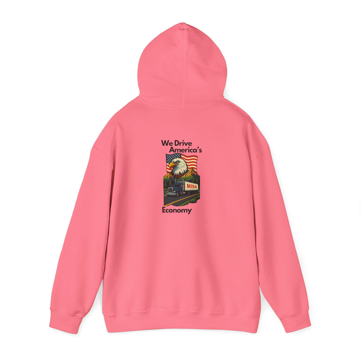 Unisex Heavy Blend hoodie by Printify featuring a vintage Misa design in ash color, showcasing its comfortable fit and stylish look.