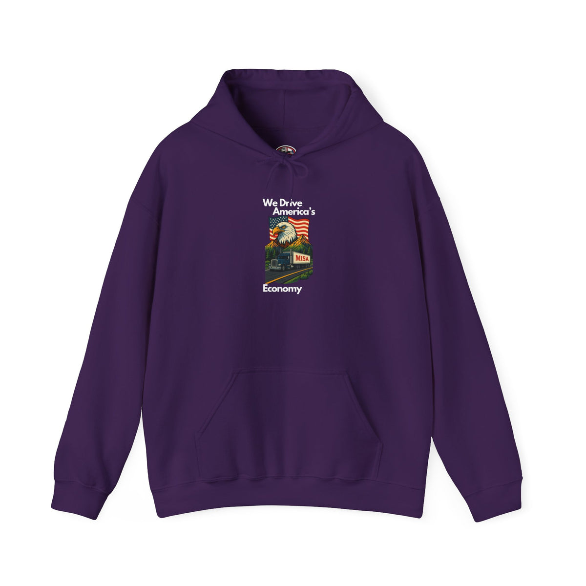 Unisex vintage flag hoodie in dark heather with "We Drive" print, made by Printify, featuring a bold, comfortable sweatshirt design.