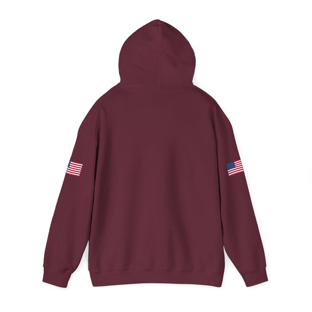 Dark heather hoodie with "Make Trucking Great Again" print, American flag sleeves, and truck graphic, ideal for trucker fans.