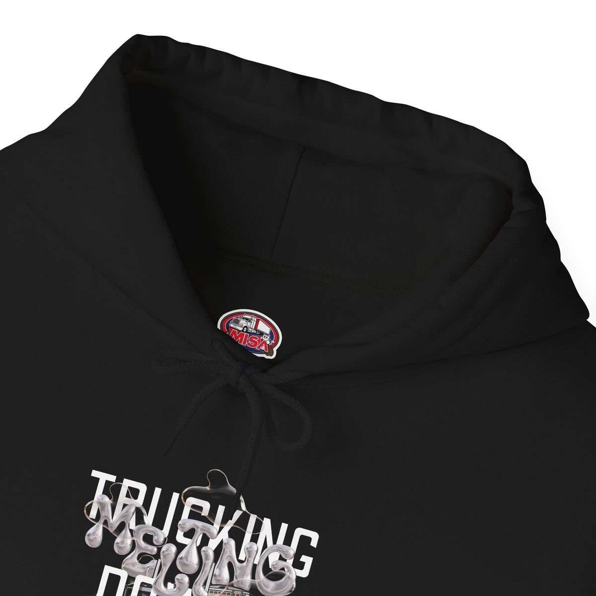 Dark heather trucking meltdown hoodie for truckers and freight brokers, featuring a comfortable printify hoodie design.