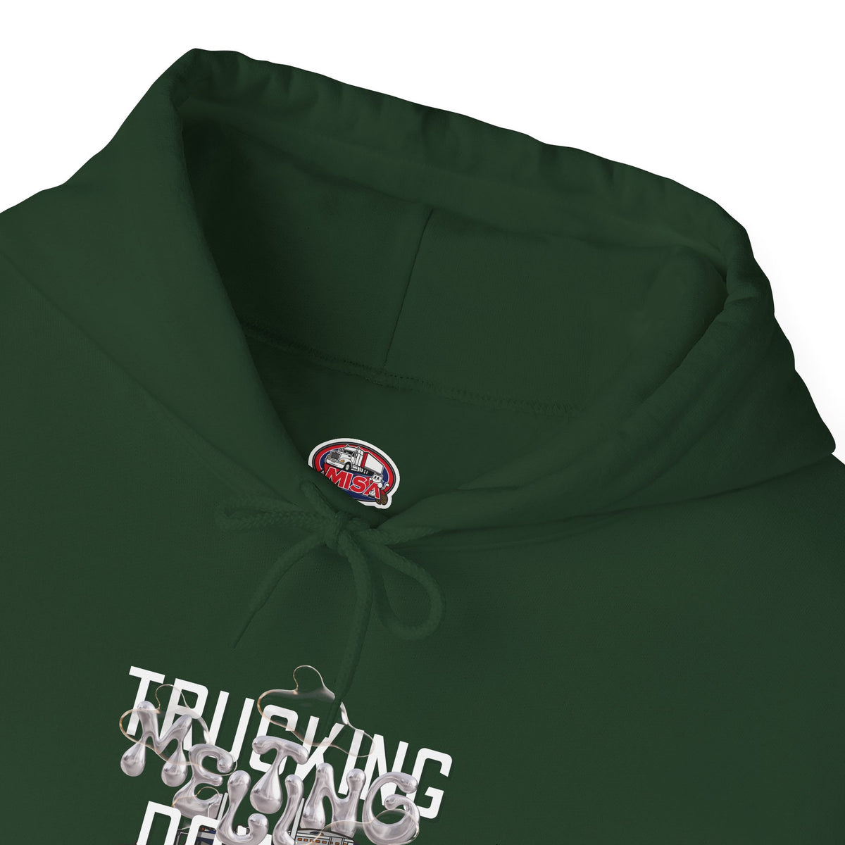 Dark heather trucking meltdown hoodie by Printify, featuring trucker and freight broker-themed graphics on a comfortable hoodie.