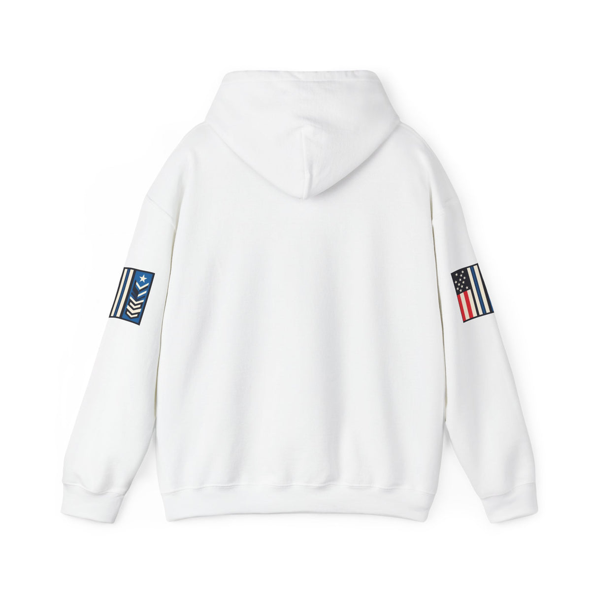 White Melting Down unisex hoodie with trucking design by Printify, featuring a cozy fit and graphic print on the front.