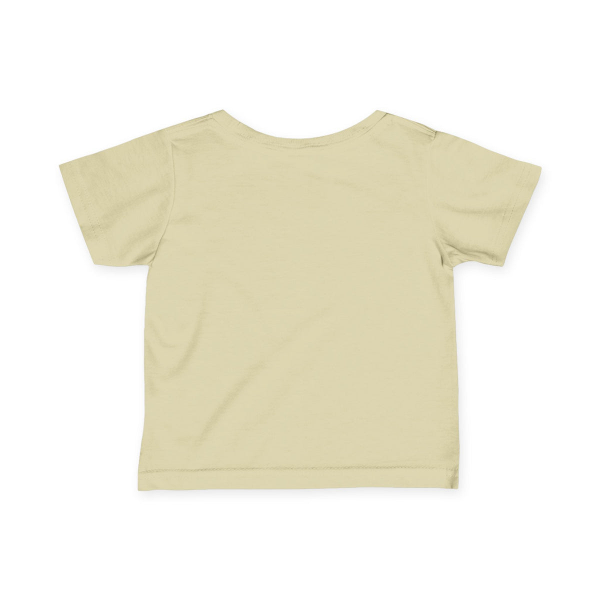 Cute infant fine jersey T-shirt from Printify featuring America's Economy design, perfect for babies aged 6 months.
