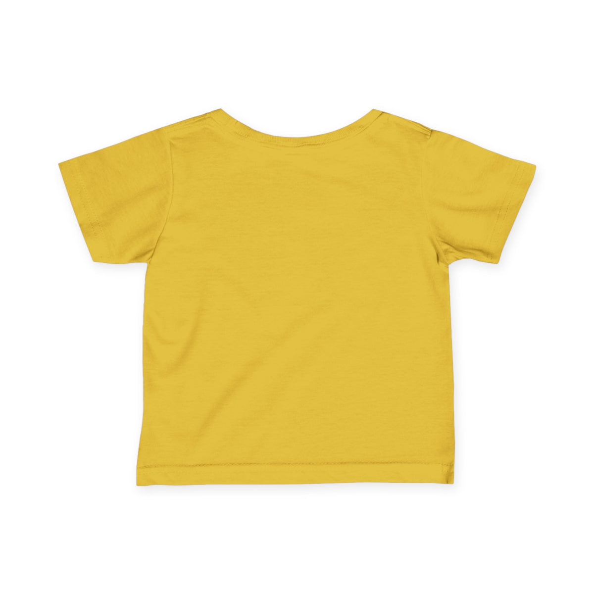 Cute infant fine jersey T-shirt from Printify featuring America's Economy design, perfect for babies aged 6 months.