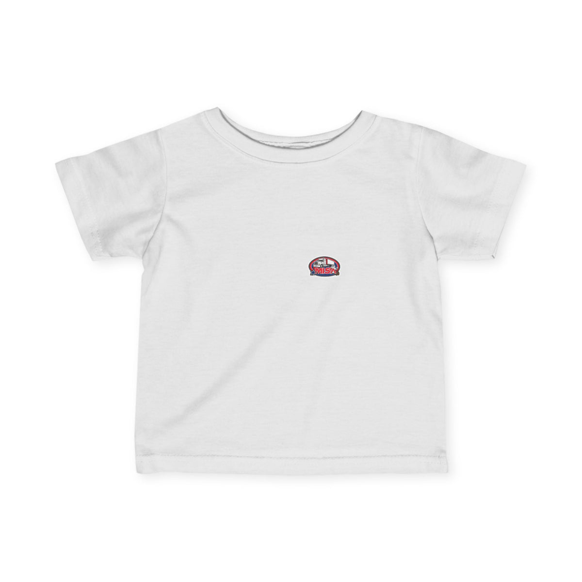 Black infant T-shirt by Printify featuring humorous "Sir, You Can't Park Here" slogan for kids' casual wear.