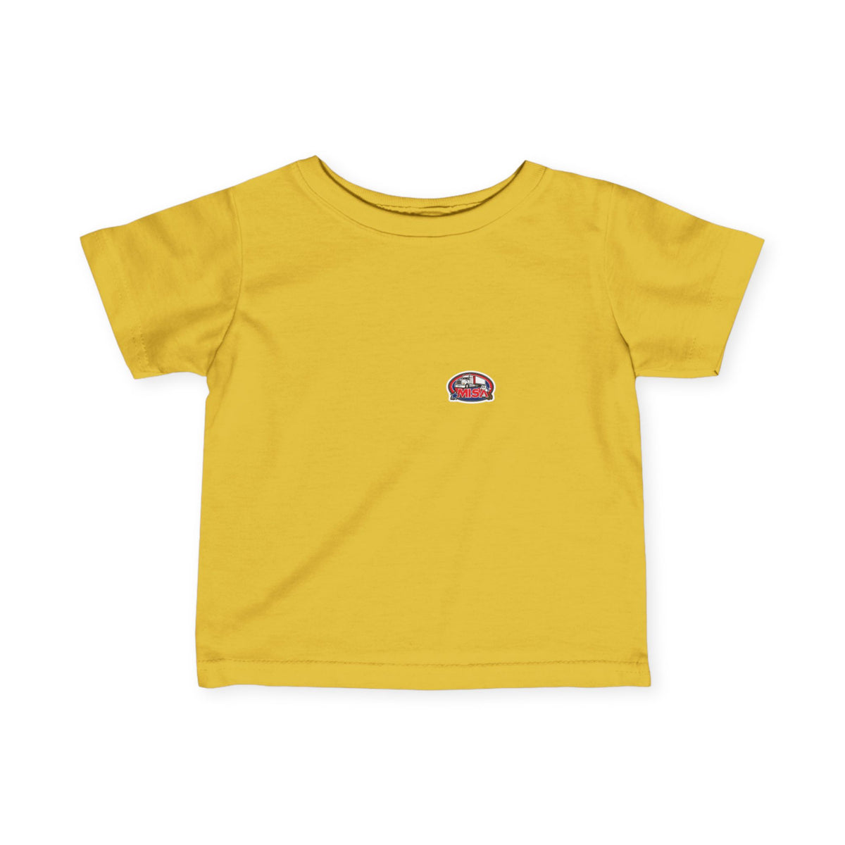 Black infant T-shirt from Printify featuring humorous "Sir, You Can't Park Here" text for kids' casual wear.