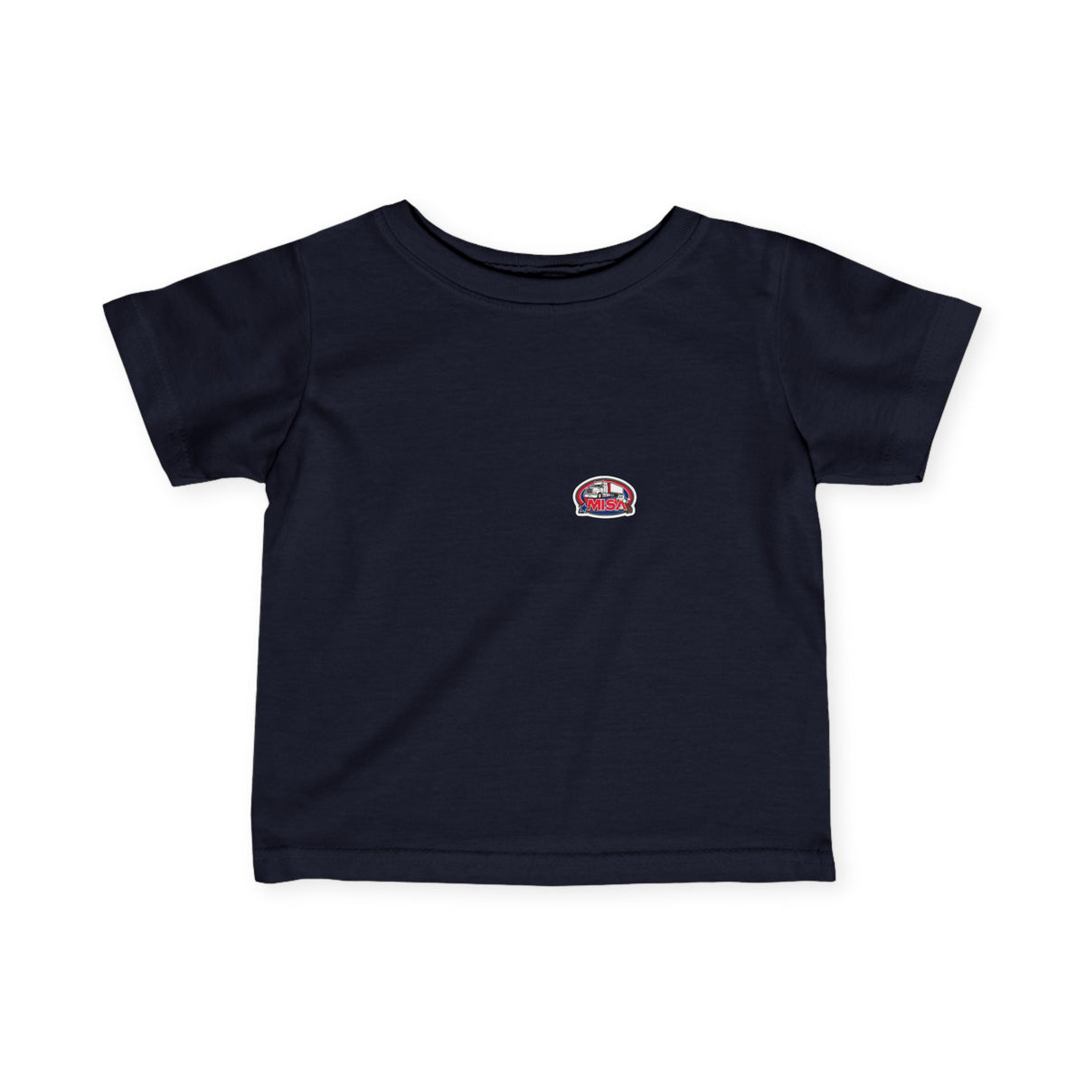Black infant T-shirt from Printify with humorous "Sir, You Can't Park Here" print, designed for kids' casual wear.