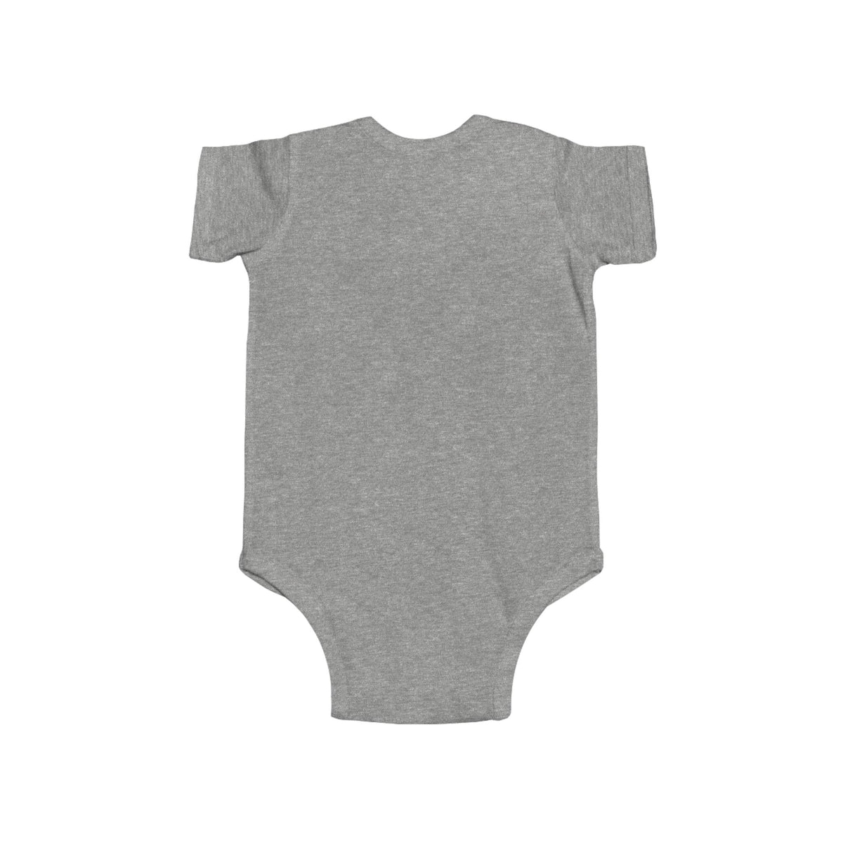 Printify Sleepy Truckin' infant bodysuit for babies aged 0-3 months, featuring a cute truck design for little truck lovers.