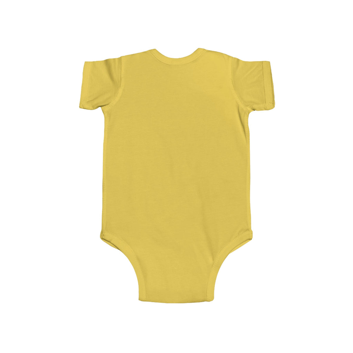 Printify Sleepy Truckin' infant bodysuit for babies aged 0-3 months, featuring a cute truck design for little truck lovers.