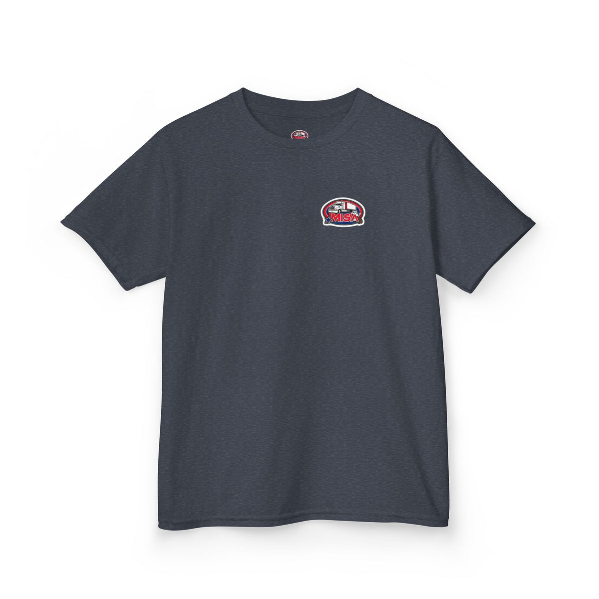 Purple kids' T-shirt by Printify featuring a humorous truck design and the text "Sir, You Can't Park Here!" on the front.