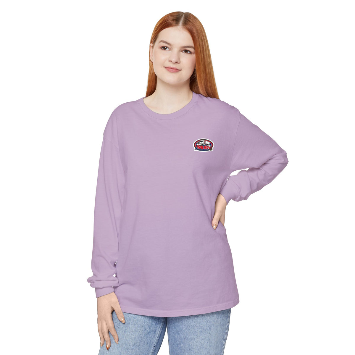 Black long-sleeve T-shirt by Printify with humorous "Sir, You Can't Park Here" slogan, casual men's or women's humor tee.