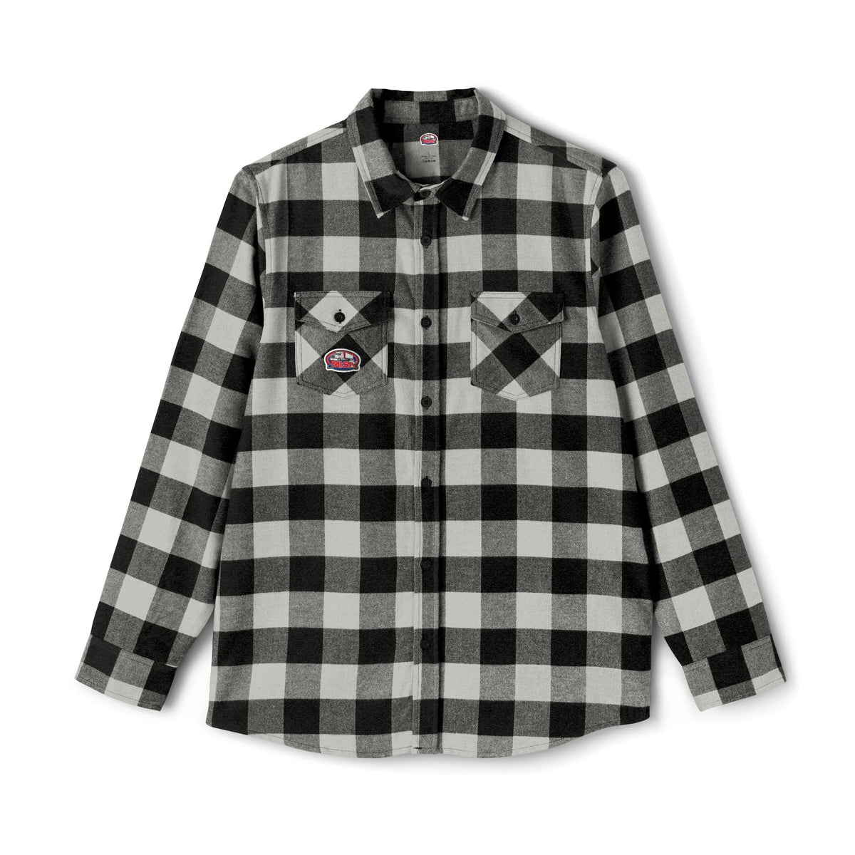 Unisex charcoal heather flannel shirt with humorous "Sir, You Can't Park Here" print, long-sleeve design by Printify.