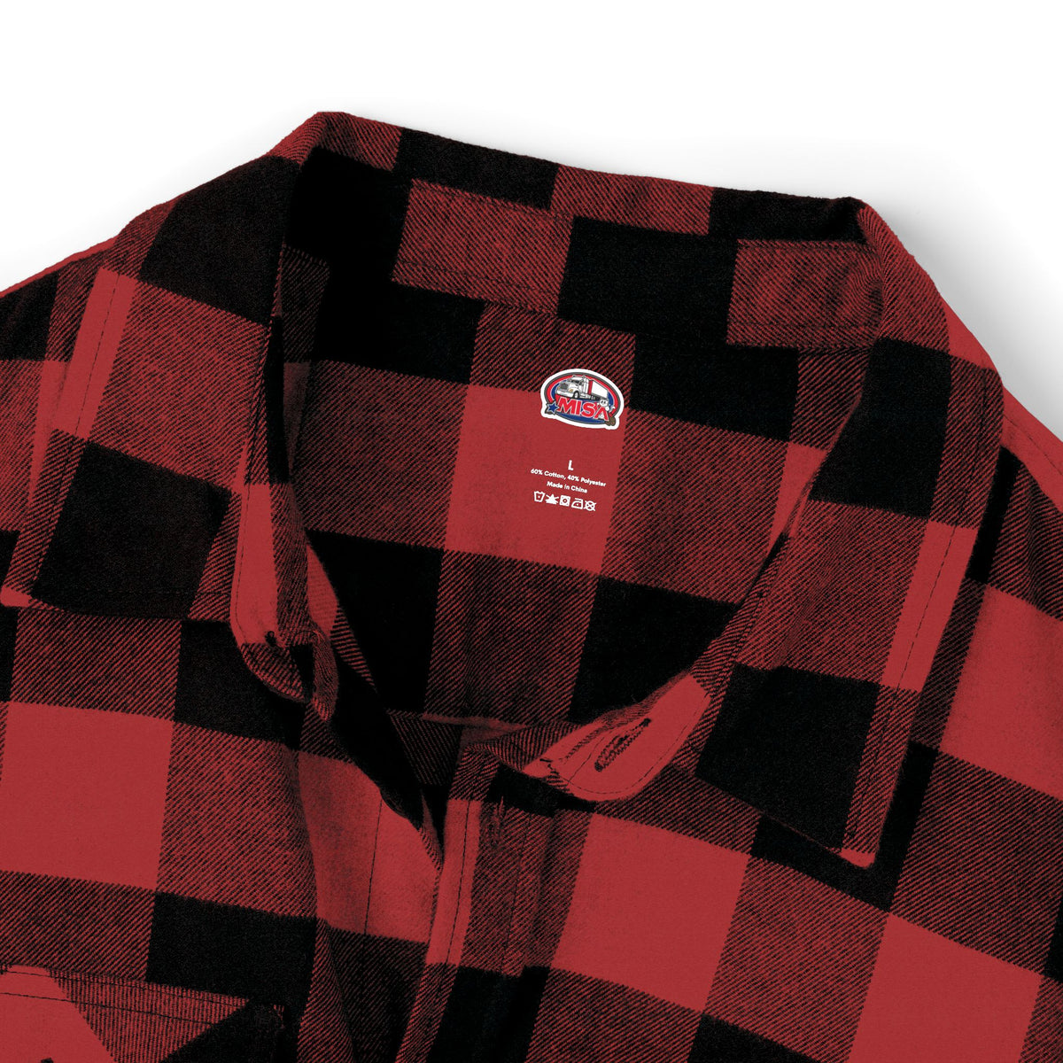 Unisex charcoal heather flannel shirt by Printify featuring humorous "Sir, You Can't Park Here" long-sleeve design.