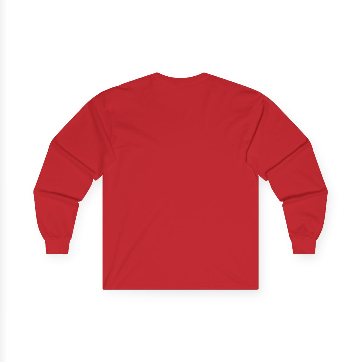 Red unisex long-sleeve tee with "We Drive America's Economy" trucking slogan, by Printify, shown on a plain background.